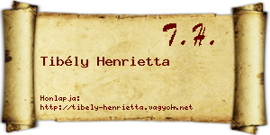 Tibély Henrietta névjegykártya