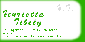 henrietta tibely business card